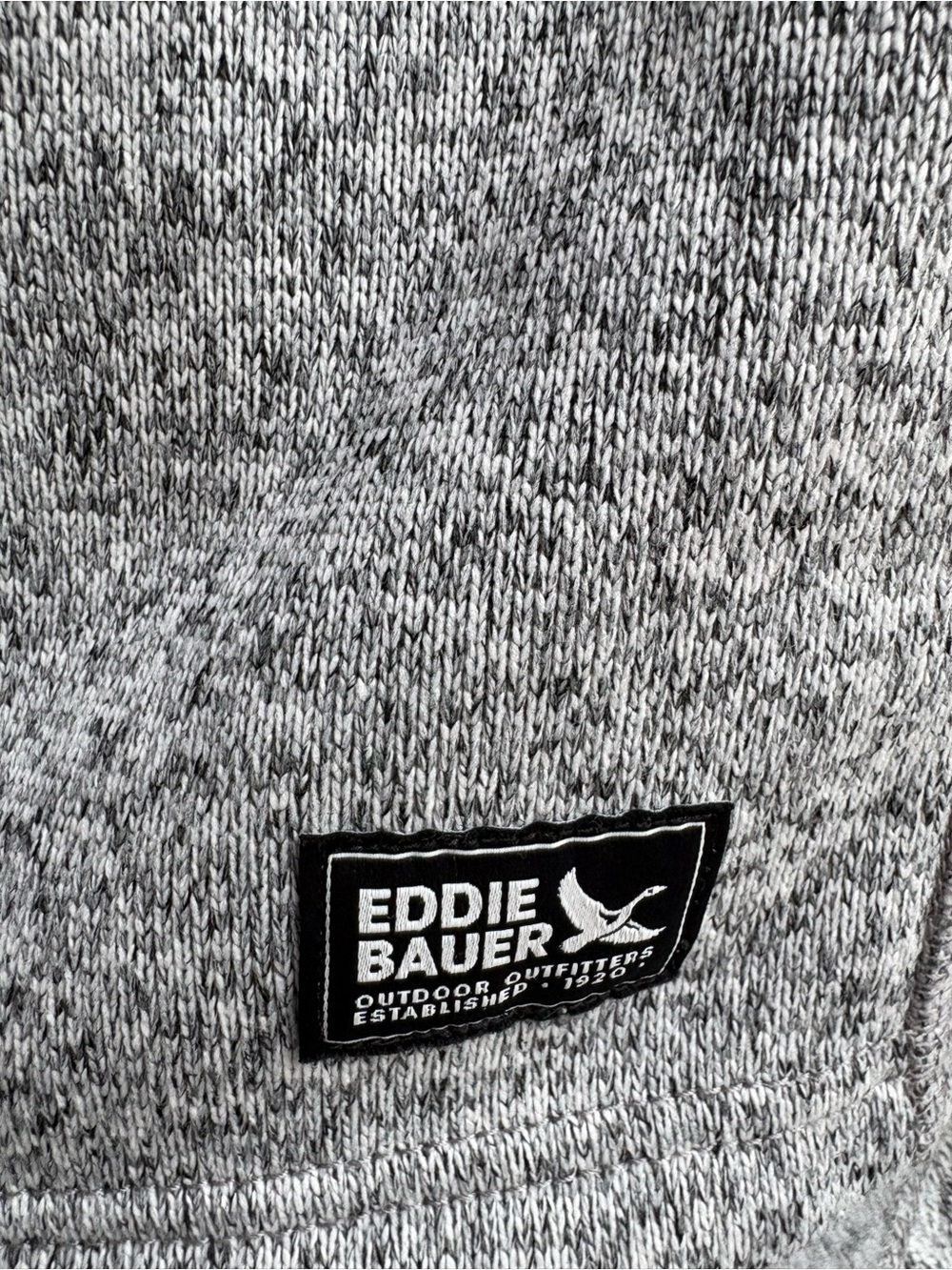Eddie Bauer Men’s XL Heather Gray 1/4 Zip Mock Neck Fleece Pullover Sweater - Picture 4 of 6